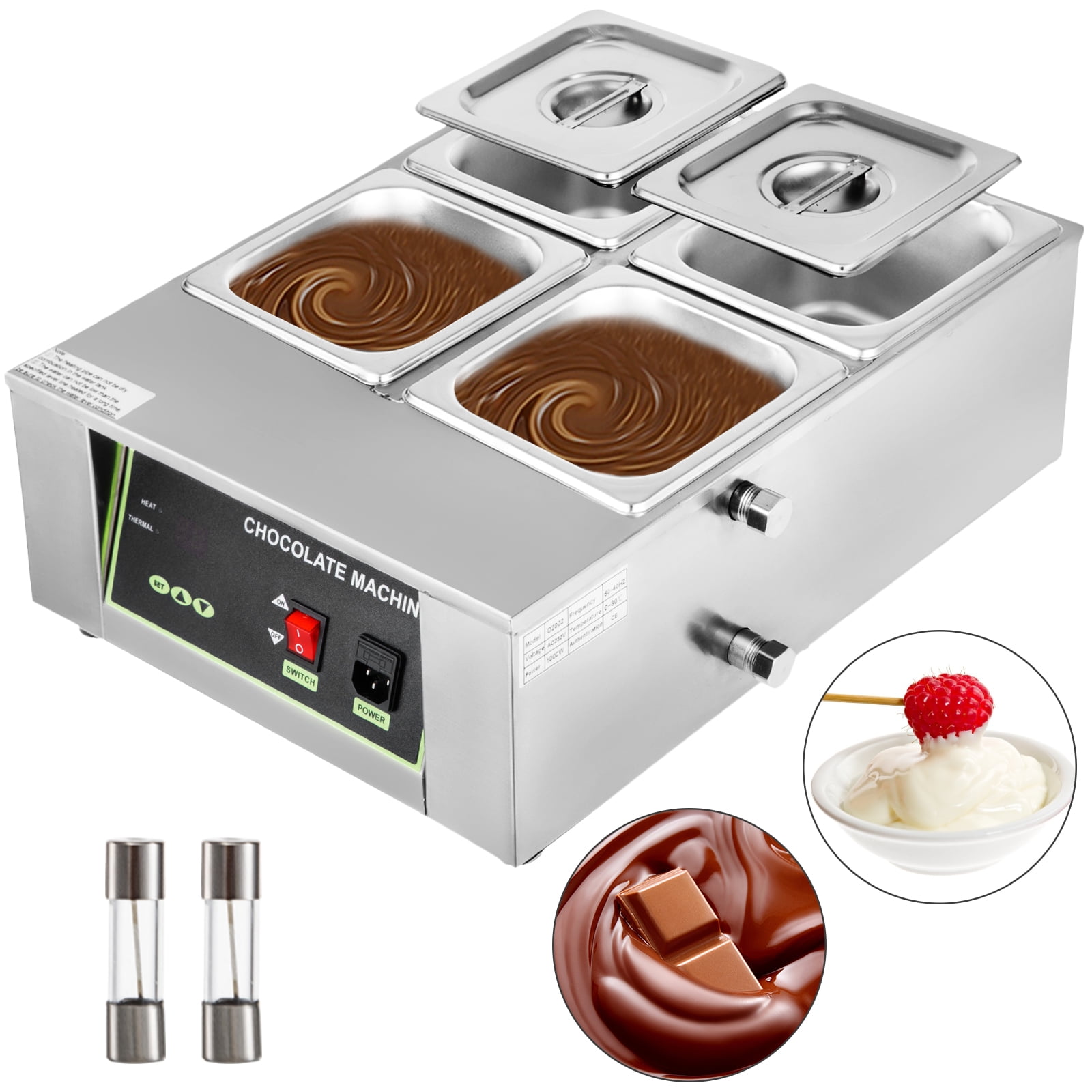 INTBUYING 110V White Double Chocolate Melting Pot machine for Chocolate Melting