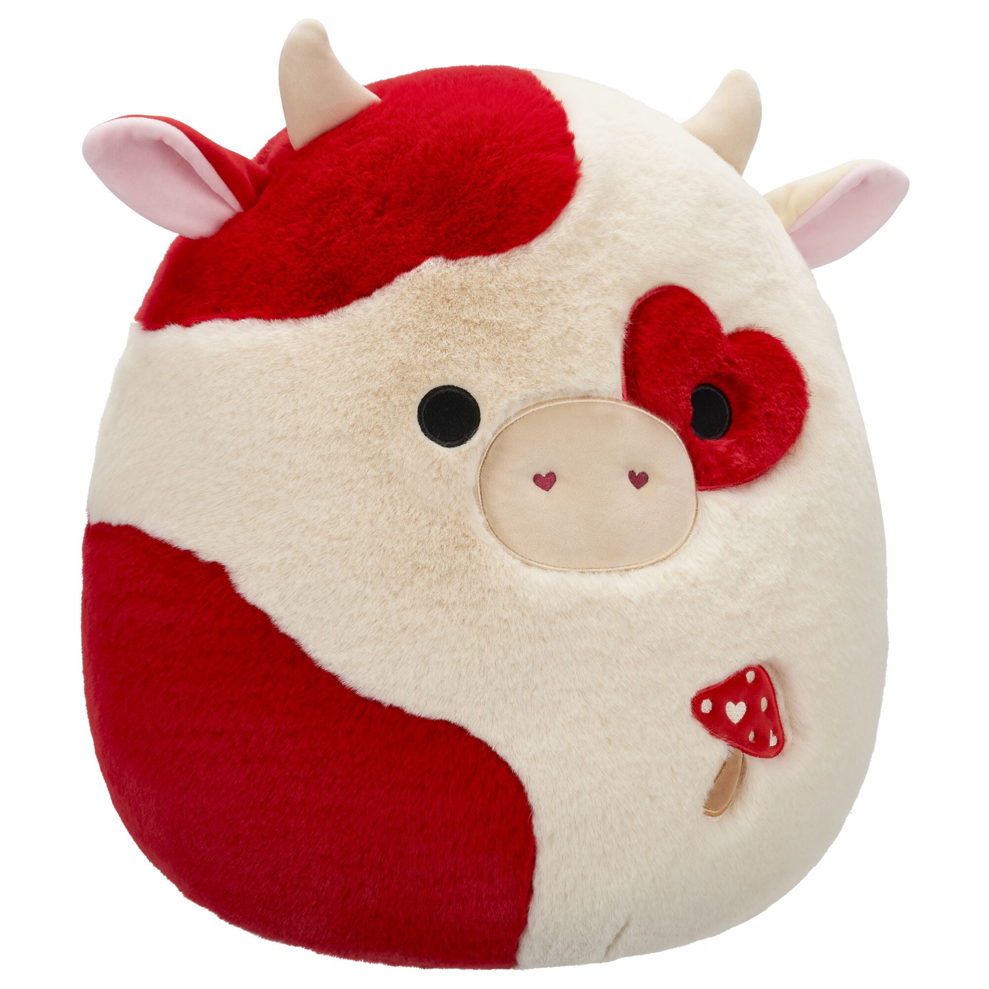 Squishmallows FuzzAMallow Official 16 inch Claudio the White and Red Cow - Child's Ultra Soft Plush Toy