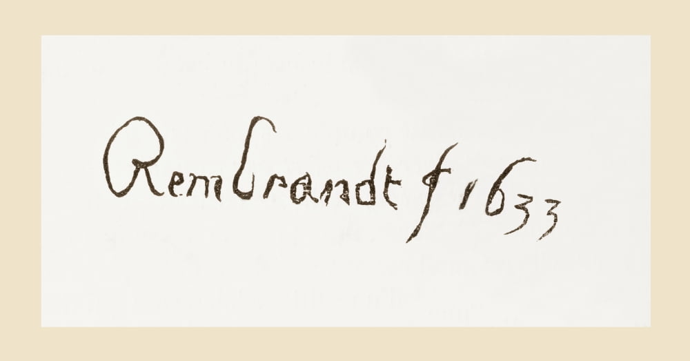 Signature Of Rembrandt Harmenszoon Van Rijn Dated 1633 Dutch Artist And Etcher From Histoire Des Peintres De Toutes Les Coles Cole Hollandaise Published 1863 Canvas Art - Ken Welsh Design Pics (38