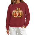 thumbnail image 6 of LIZUOJUN Crewneck Sweatshirt for Women Oversized Pullover Football Pumpkin Graphic Long Sleeve Casual Game Day Outfits for Women Fall Halloween Cozy L, 6 of 7