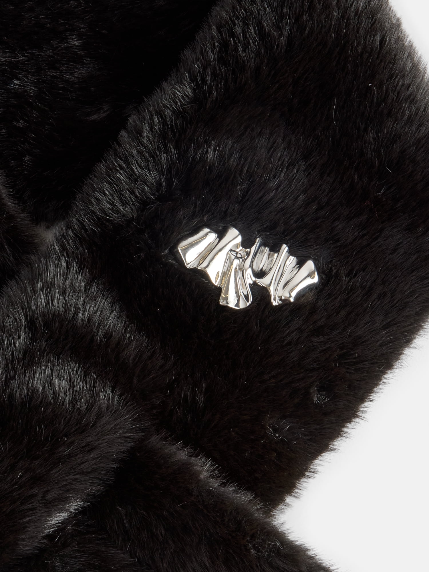 Scoop Women's Faux Fur Scarf, Black Soot