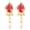 Pink, variant on Indian Jewelry Cubic Zirconia CZ Faux Pearl Tear Drop Soiltaire Style Stud Earring for Women and , Purple
