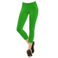 thumbnail image 1 of Gravity Threads Nylon Spandex Womens Capri Leggings, Green, 1 of 2