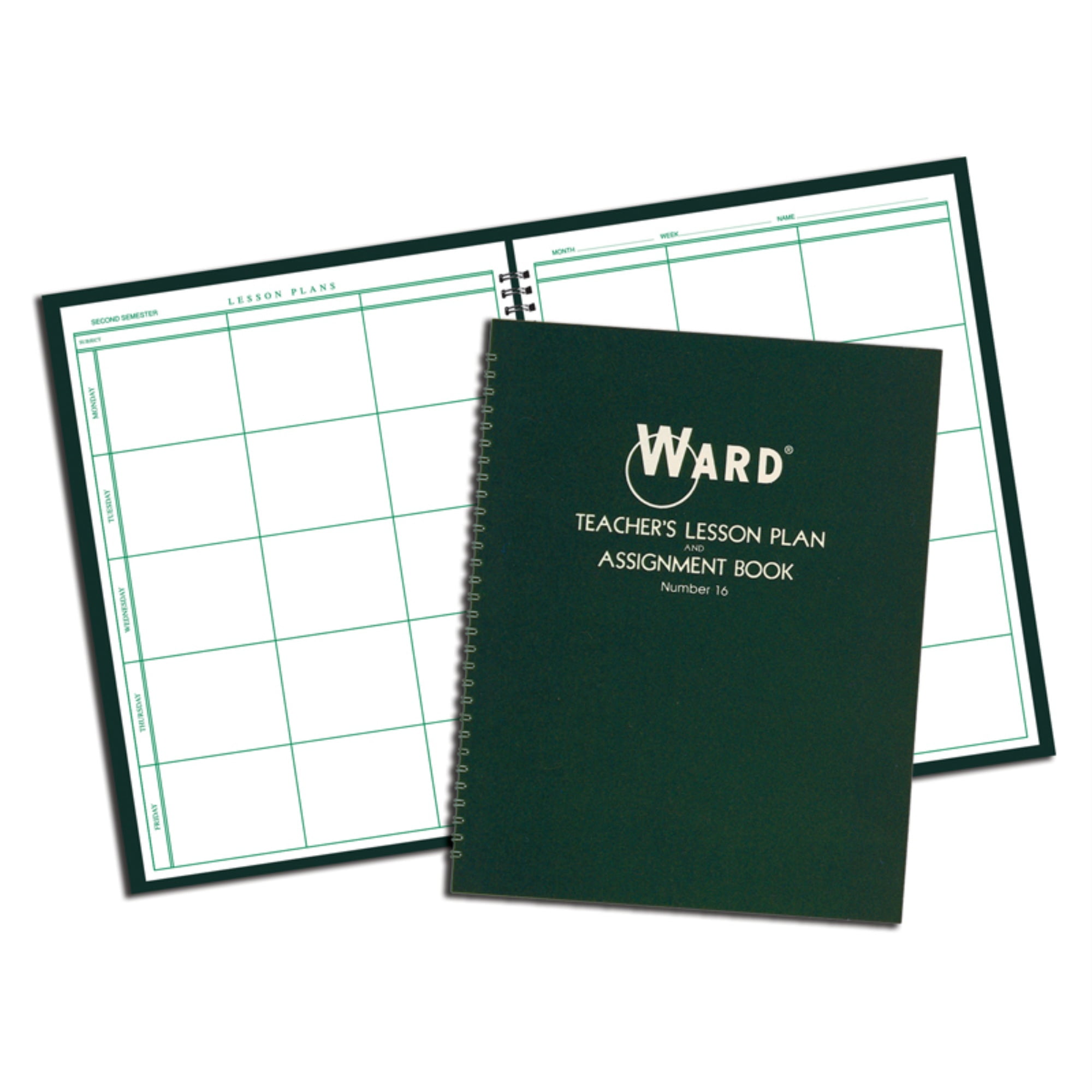 ward-teacher-s-6-period-lesson-plan-book-white-dark-green-walmart