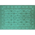 thumbnail image 1 of Ahgly Company Indoor Rectangle Oriental Turquoise Blue Traditional Area Rugs, 8' x 10', 1 of 4