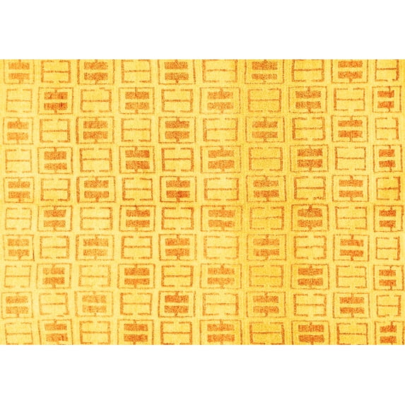 Ahgly Company Indoor Rectangle Abstract Yellow Modern Area Rugs, 6' x 9'