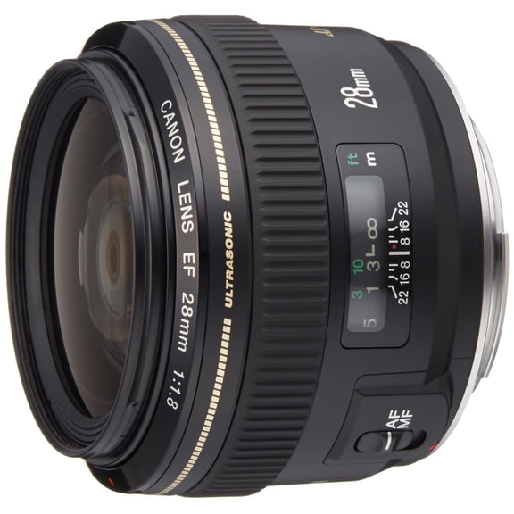Pre-Owned Canon EF 28mm f/1.8 USM Wide-Angle Prime Lens for DSLR Cameras (International Model)