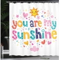 thumbnail image 4 of Ambesonne Cartoon Shower Curtain, Happy Sun Heart, 69"Wx84"L, Multicolor, 4 of 5