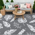 thumbnail image 3 of MeyJey 6'x9' Outdoor Rug, Patio Rug Waterproof RV Outdoor Rug Camping Rugs Reversible Plastic Mat for Camping, Balcony Apartment, Patio, Porch, Picnic, Beach, Gray, 3 of 9