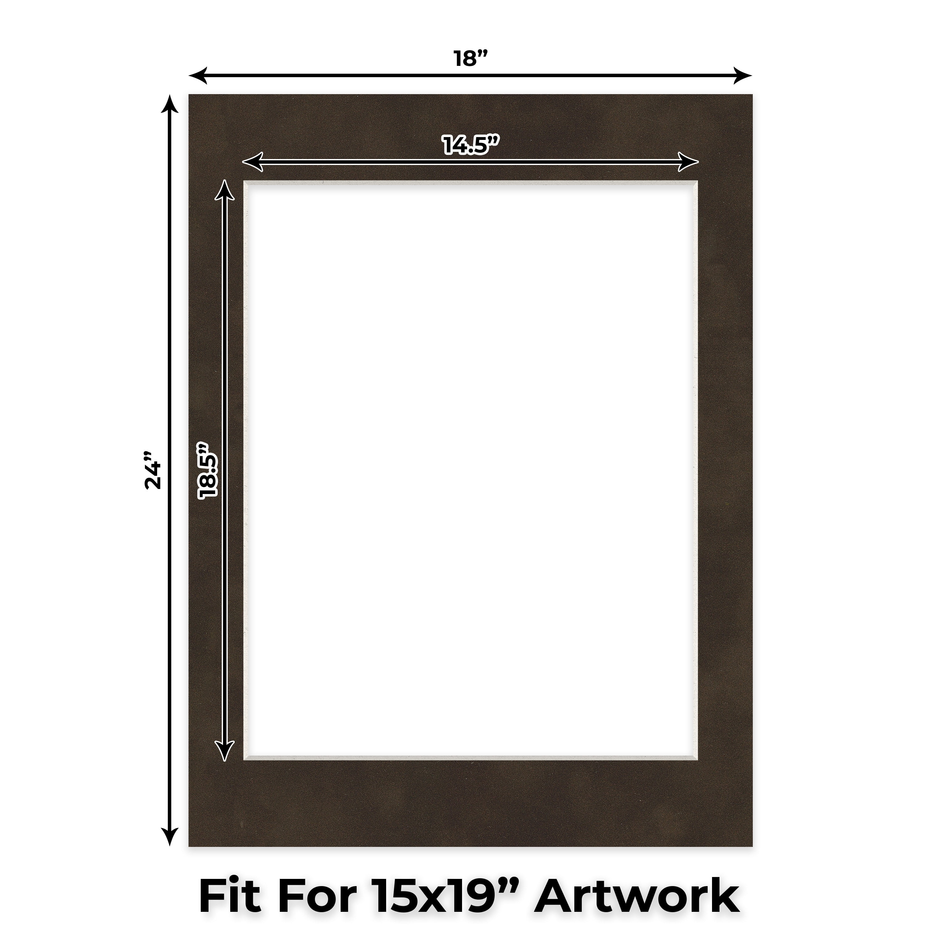 Brown Suede Picture Frame Mat for 18x24 Frames - Fits 15x19 Photos - 25 Mats