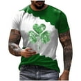 thumbnail image 3 of BiZtdJrK St. Patrick's Day T Shirts for Men Graphic Tees Tops Irish Green Clover Print Crewneck Short Sleeve Tshirts Men's Big and Tall Workout Tees Green XXXL, 3 of 4