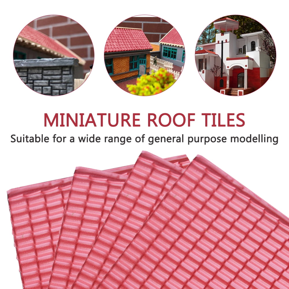 5x 1/25 Scale Roof Tile Sheets Model PVC Plastic DIY Model Building Material 