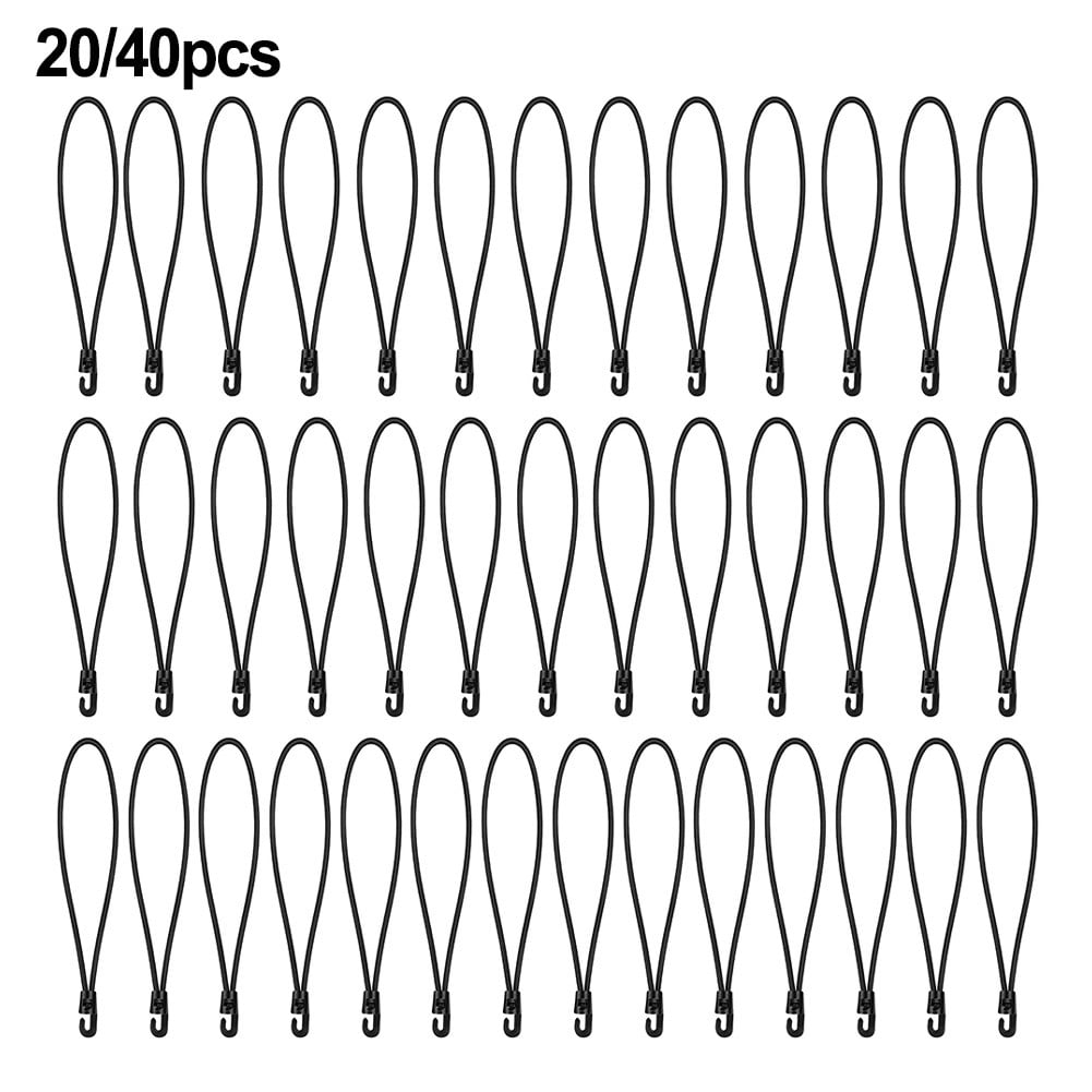 Fankenuo 20/40Pcs Bungee Cord With Hooks 25cm High Elasticity Expander With Hooks Rubber Tensioner With Hooks For Camping Tarpaulin 40PCS
