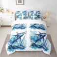 thumbnail image 2 of Pike Fish Comforter Set Twin Size Blue Ocean Animal Marine Life Bedding 7Pcs, Watercolor Underwater Fish Comforter (1 Comforter, 1 Flat Sheet 1 Fitted Sheet 2 Pillowcases And 2 Throw Pillow Covers), 2 of 5