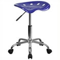 thumbnail image 2 of Scranton & Co Adjustable Bar Stool with Chrome Base in Deep Blue, 2 of 4