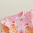 thumbnail image 6 of Cjfdfy Toddler Baby Girl Christmas Outfits Gingerbread Man Print Long Sleeve Ruffle Sweatshirt And Pants Infant Cute My Christmas Fall Winter Outfit 0-3Y, 6 of 9