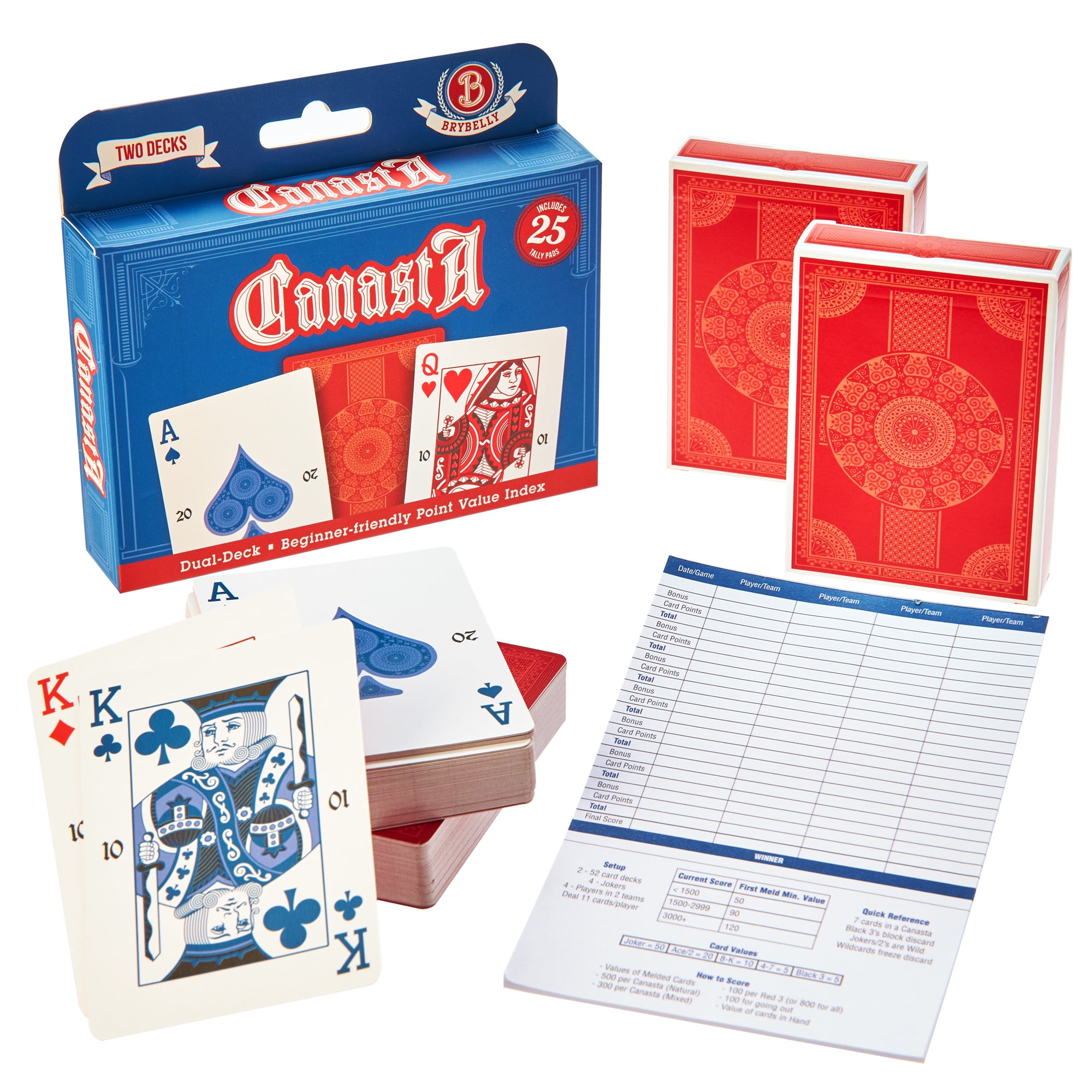Canasta Card Game Card Melding Game, DualDeck, & 25 Scorekeeping