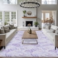 thumbnail image 3 of Light Purple Flowers Area Rugs 6'x9', Washable Small Throw Rugs for Kitchen Dining room, Spring Vintage Flowers Rustic Plants Indoor Outdoor Rug Non-Slip Low Pile Carpet Runner Reversible Floor Mats, 3 of 8
