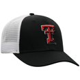 thumbnail image 3 of Men's Top of the World Black/White Texas Tech Red Raiders Trucker Snapback Hat, 3 of 4