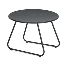 Magshion Patio Outdoor & Indoor Steel Patio Side Table, Weather Resistant Outdoor Round End Table for Patio, Yard, Balcony, Garden, Living Room, Bedroom, Black