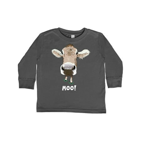 

Inktastic Moo! Cute Brown Holstein Cow Gift Toddler Boy or Toddler Girl Long Sleeve T-Shirt