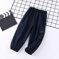 thumbnail image 2 of Ulitacool Pants For Boys 12-18 Months Wide Leg Jeans Loose Fit Denim Vintage Trousers Wide Leg Jeans Streetwear Lightweight Daily Wear Navy, 2 of 4