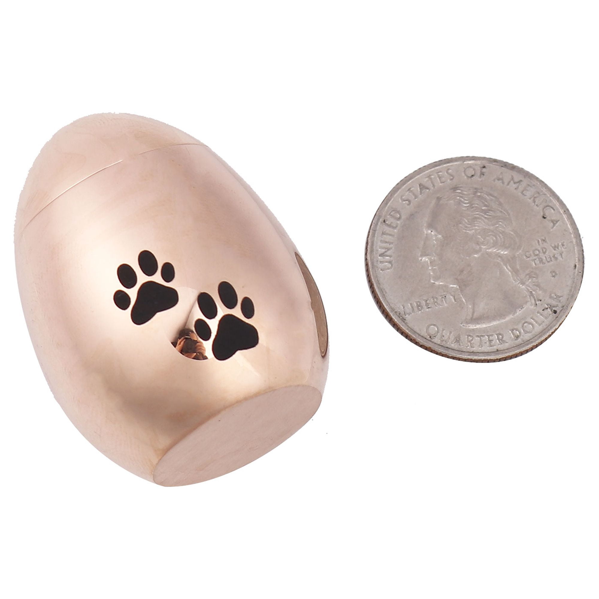 Anavia Rose Gold Mini Pet Cremation Urn Ashes Container Stainless Steel Paw Prints Memorial Handcrafted Urn for Dog Cat Keepsake with FREE Velvet Pouch