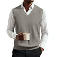 thumbnail image 3 of SAATLERI Vest for Men Soft V Neck Knitted Sweater Vest Solid Sleeveless Pullover Slim Fit Plain Color Sweater Vest, 3 of 6
