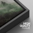 thumbnail image 4 of PixonSign Framed Wall Art Set Woodland Nursery Print Decor Fog & Mist Over Green Pine Tree Forest Nature Wilderness Modern Art Chic Landscape for Living Room, Office - 16"x24"x3 Panels Black, 4 of 5