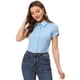 thumbnail image 1 of Camisa Casual Allegra K Para Mujer De Trabajo De Manga Corta Con Botones Azul claro M, 1 of 3