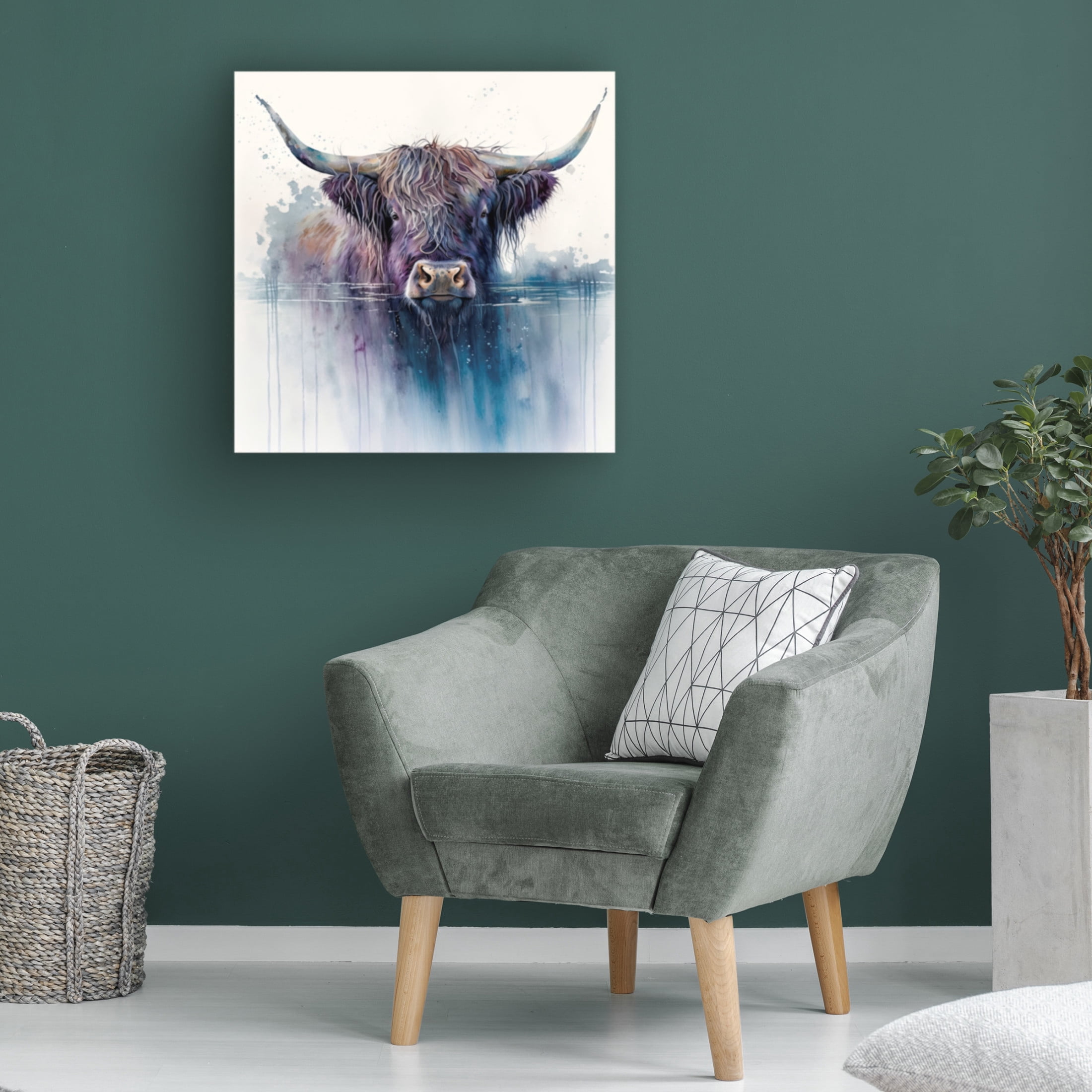 Canvas Wall Art - The Golden Valley 'Blue' Wall Art for Living Room, Bedroom, or Office Décor by Trademark Fine Art - 24 x 24 Inches