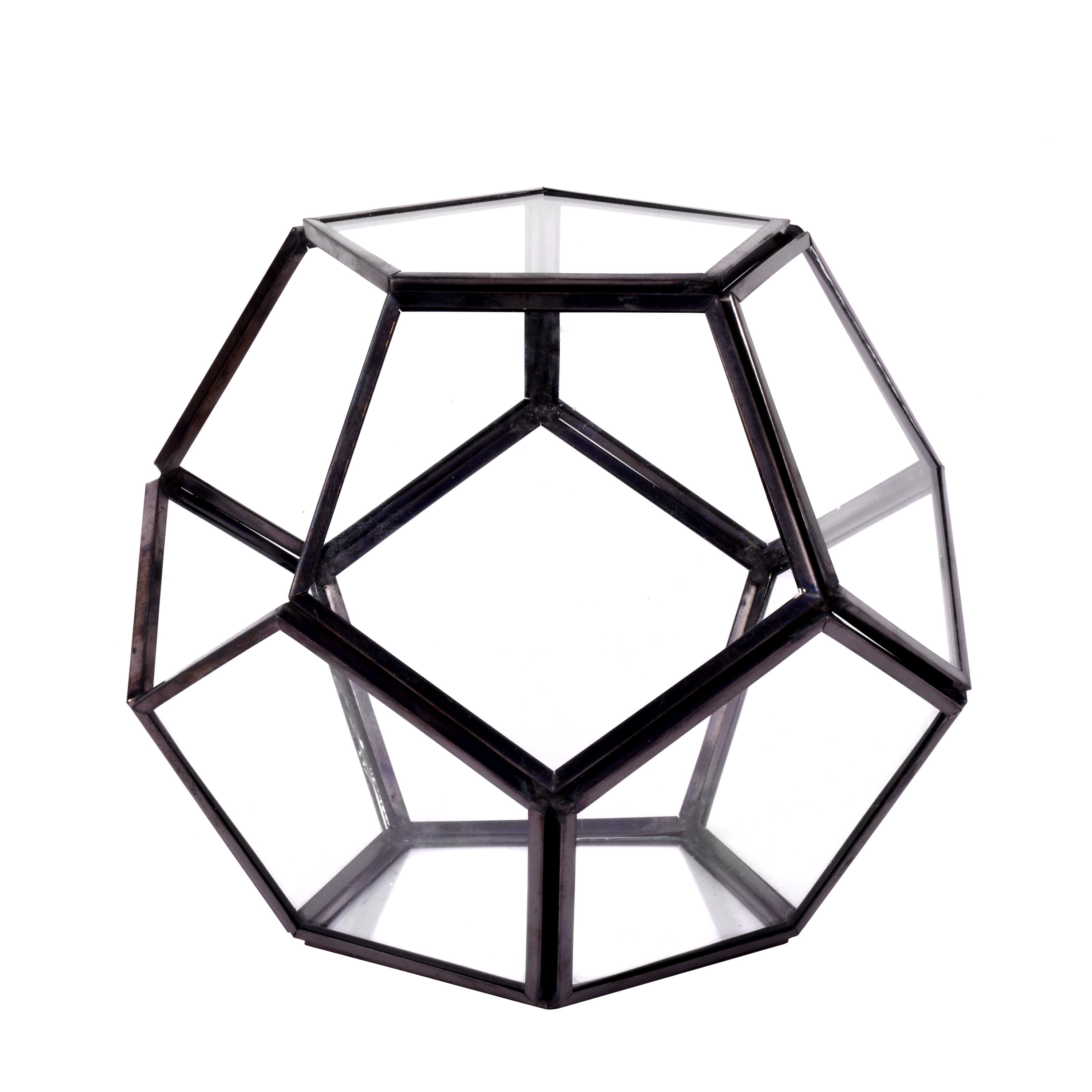 (2 pack) Better Homes & Gardens Geo Metal and Glass Terrarium, 6 in L x 6 in W x 5 in H