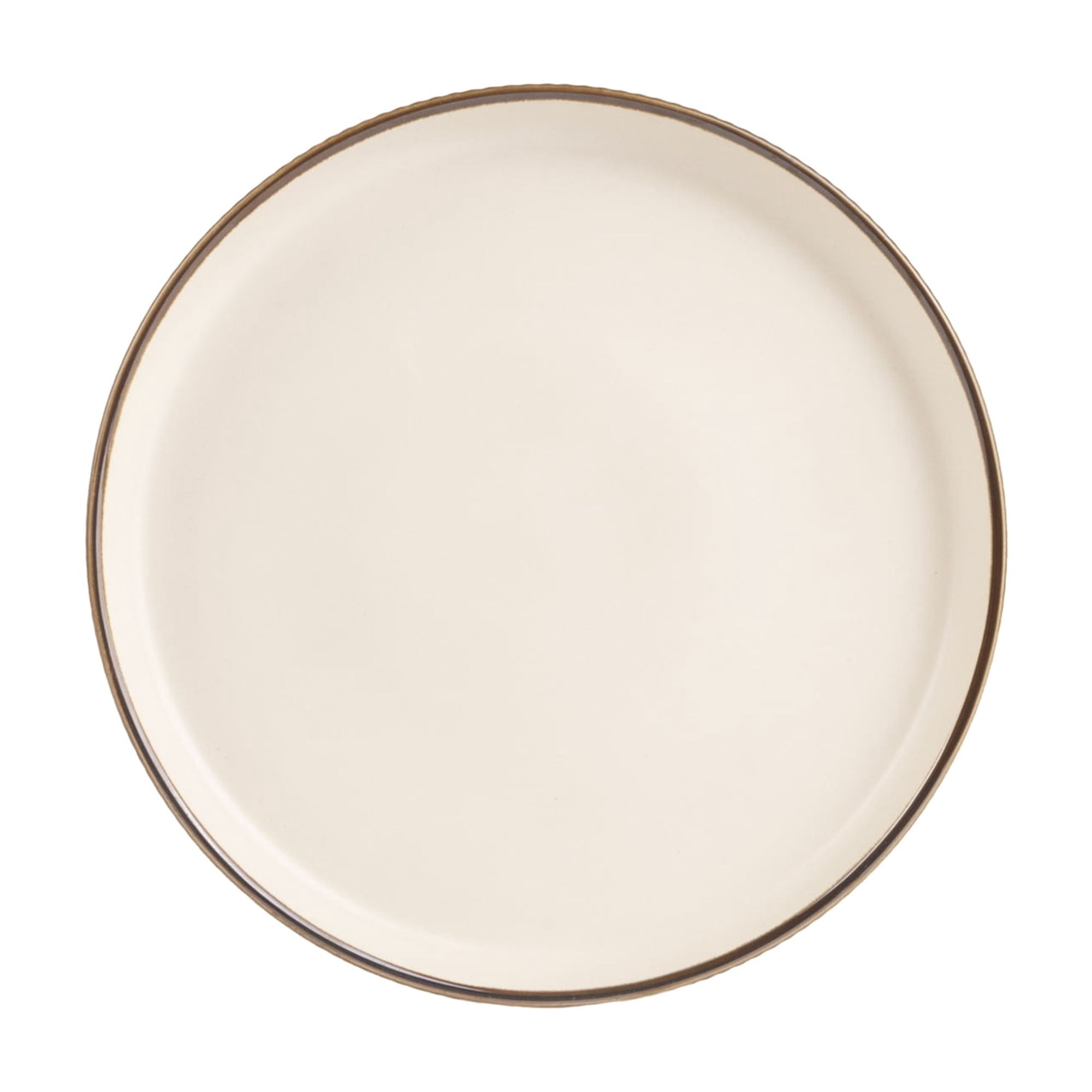 Thyme & Table 12-Piece Cream Ribbed Stoneware Dinnerware Set, Aden Collection