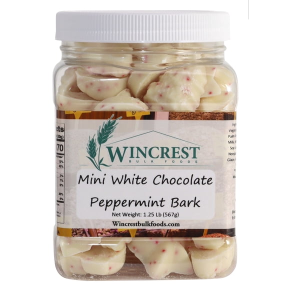 Mini White Chocolate Peppermint Bark Bites - 1.25 Lb