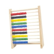Colorful Abacus Beads Counting Toy 10 Rows Abacus Learn Math, with 100 Beads Counting Kids Counting Toy for Preschool Toddlers S Wood Color