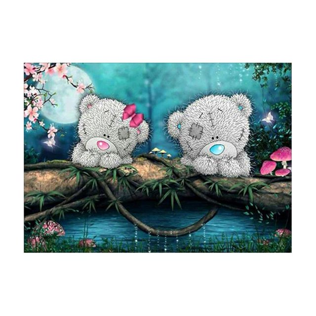2 osos 5D diamante pintura bordado DIY artesanía punto de cruz decoración del hogar Likrtyny decoración de arte
