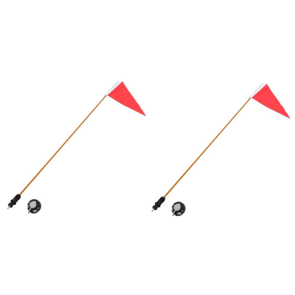 Raindrops 2 Sets of Professional Safety Flag Multi-function Flag Pole Warning Kayak Flag Boat Accessory
