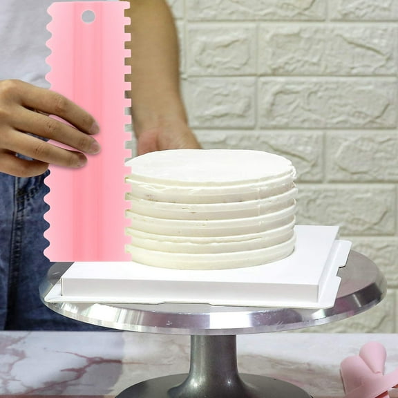 GOOHOCHY Pink Silicone Spatula for Kitchen Use Cake Scraper with Smooth Surface Easy to Clean 5Pcs