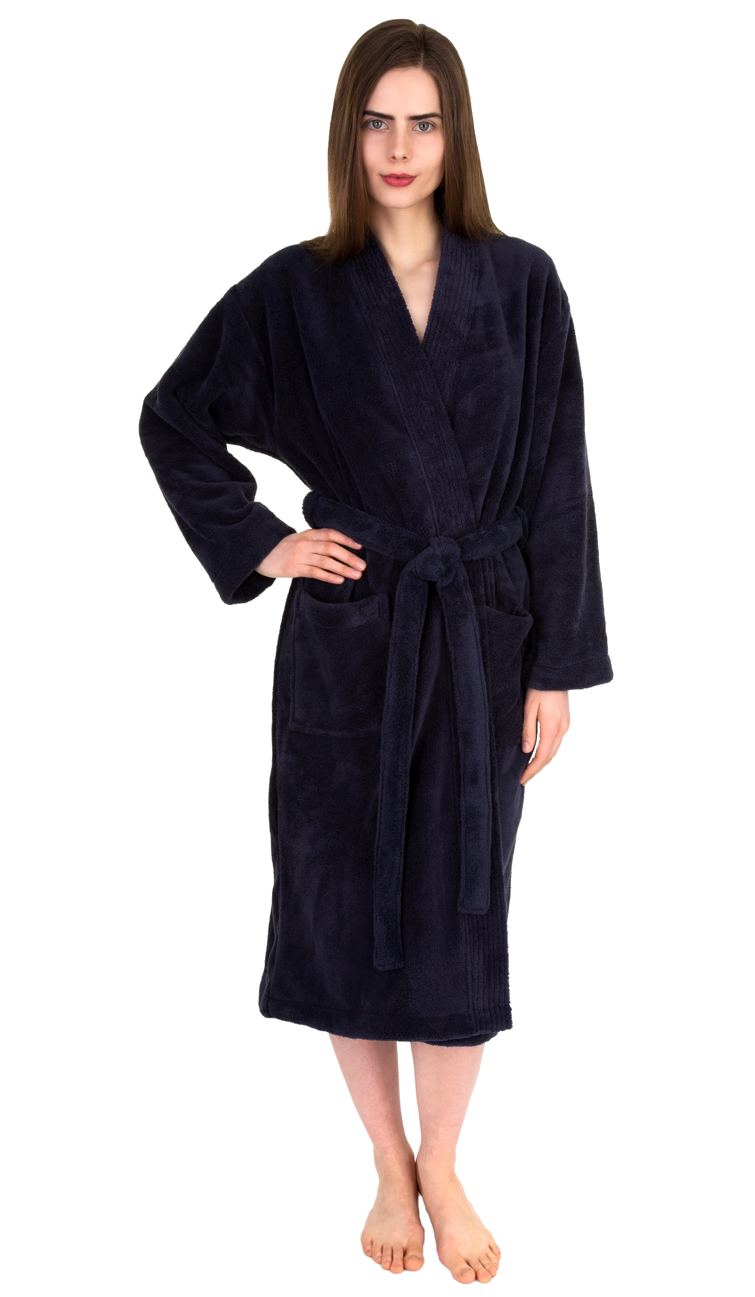 TowelSelections Women's Soft Plush Robe Fleece Kimono Spa Bathrobe