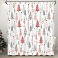 thumbnail image 5 of Ikfashoni Christmas Tree Shower Curtain with Hooks, Red Waterproof Bathroom Curtains, 72"X72", 5 of 7