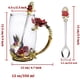 thumbnail image 2 of Taza de té de vidrio con cuchara Esmalte hecho a mano Flor de rosa y mariposa de diamante de colores Taza de café de vidrio transparente Cumpleaños Abuela Chica Graduada WD.WDQZL Hogar, 2 of 9