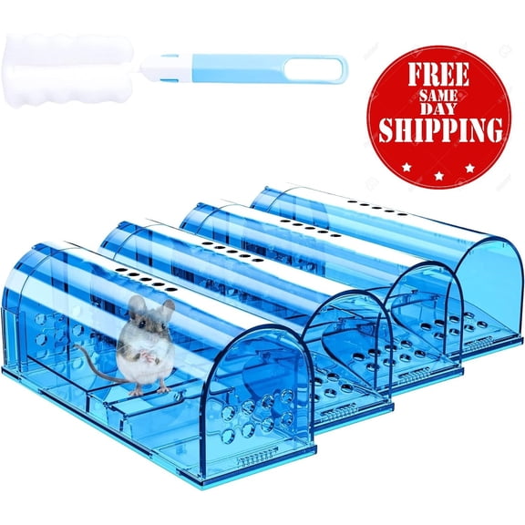 4 Pack Humane Mouse Traps No Kill, Live Mouse Traps Indoor for Home, Reusable