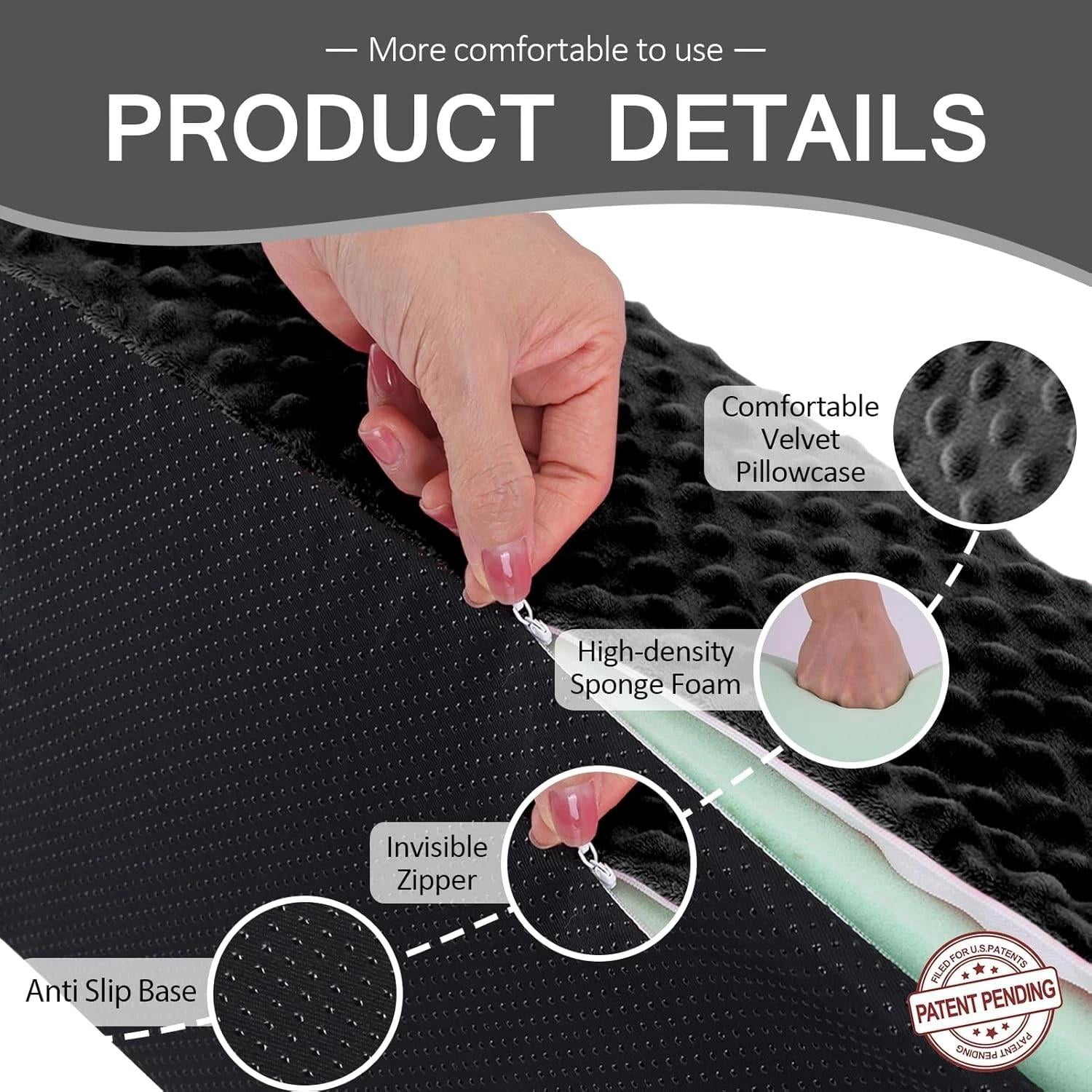 Wedge Pillow for Side Sleeping, Body Positioning Foam Wedge Pillow, Side Wedg...