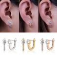 thumbnail image 5 of Limerencia Titanium Cubic Zirconia Hoops, Lightweight Cuff Earrings for Women, 5 of 6