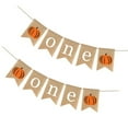 thumbnail image 4 of 2PCS Thanksgiving Party Decoration Baby Birthday Banner ONE Pumpkin Pattern Swallow Tail Flag Banner Props, 4 of 5