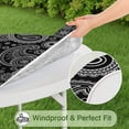 thumbnail image 5 of Elastic Band Round Tablecloth Bohemian Floral, Stretch Cover for 38-42 Inch Tables, Durable for Party Event Garden Use, 5 of 7