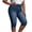 Blue, variant on Women's Casual High Waisted Printed Pants with Pockets Stretchy Elastic Waist Slim Fit Capri Jeggings Imitation Denim Non-Denim Fabric Comfortable Walking Pants, Blue S