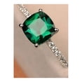 thumbnail image 2 of Emerald ring, engagement ring, green gemstone ring, cushion cut emerald Ring, 2 of 4