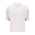 thumbnail image 4 of Lmnyox Short Sleeve Basic T Shirt for Women Crew Neck Solid Color Loose Tee Shirts with Pocket Summer Casual Tops, 4 of 7