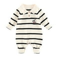 thumbnail image 3 of MEZZALL Baby Boys Long Sleeve O-Neck Bodysuit Cartoon Onesie Knit Romper Striped Gentleman Outfits Soft Comfortable Clothes For 0 18 Months Old. Soft Toddler Clothing, 3 of 9
